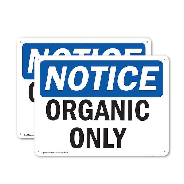 Signmission Organic Only, 14 in W x Rectangle, Plastic OS-2PACK-NS-P-1014-L-17036 - main